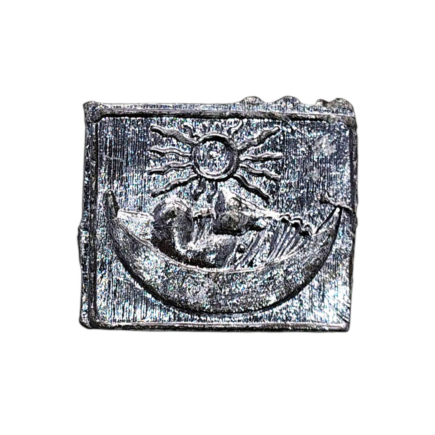 Silver Finish Metal Surya-Chandra (Sun-Moon) Remedy Plate