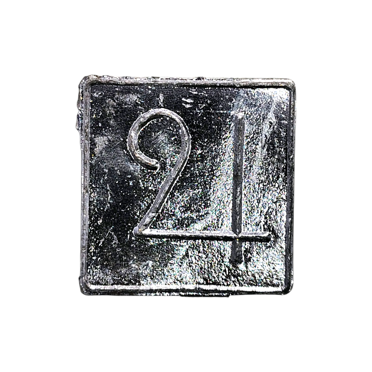 Silver Finish Metal Number 21 Remedy Plate